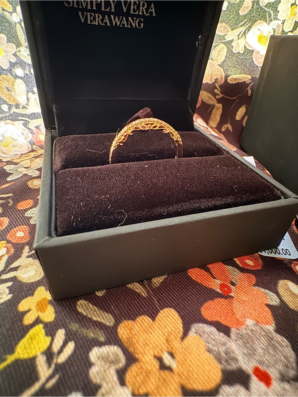 Simply Vera Vera Wang Rose Gold Filigree Gallery Diamond Band